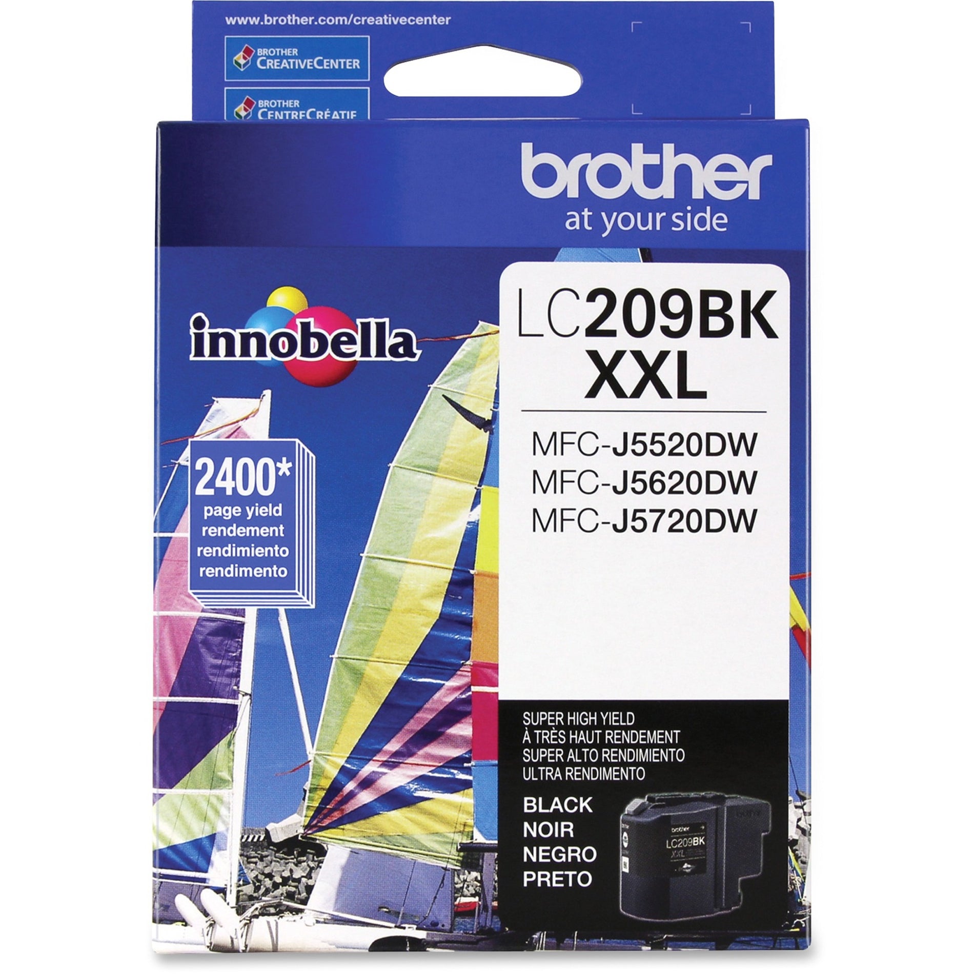 Brother LC209BK Innobella Super High-yield Ink Cartridge, 2400 Page Yield, Black