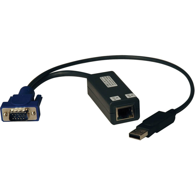 Tripp Lite NetCommander USB Server Interface Unit showing VGA connector, USB port, and RJ45 interface for KVM connectivity