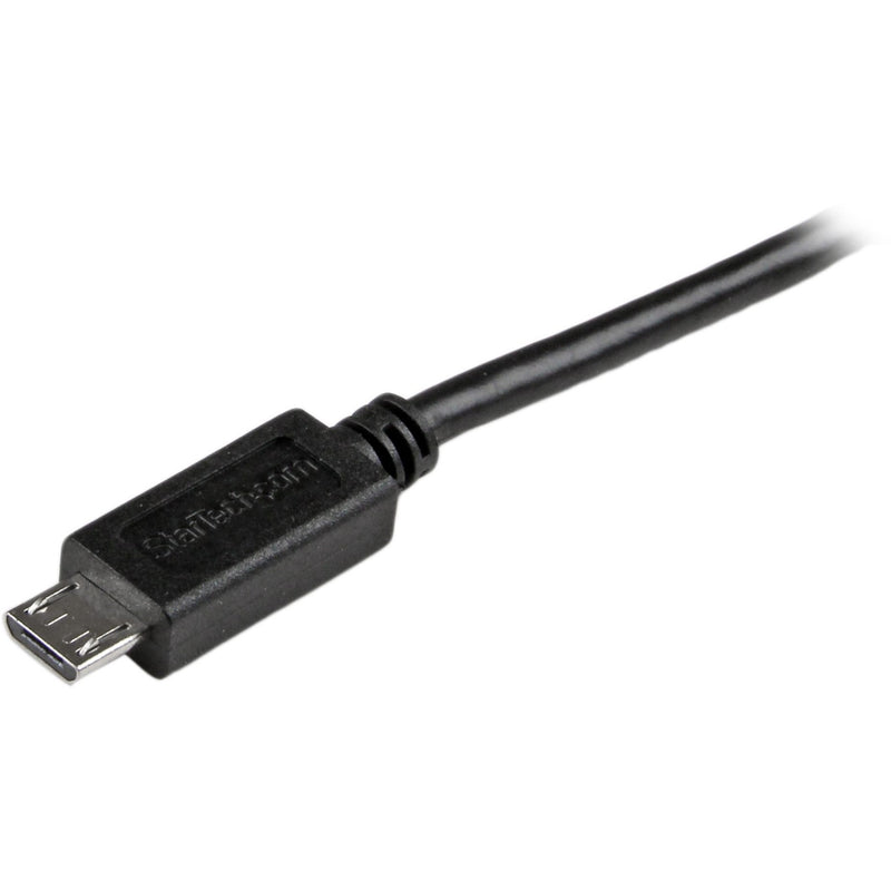 Detailed view of StarTech.com Micro USB connector showing slim profile design