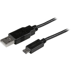 StarTech.com 美商磐石科技 USBAUB6BK 同步/充電 USB 數據傳輸線，6英尺移動充電同步 USB 到超薄微型 USB 线，适用于智能手机和平板电脑