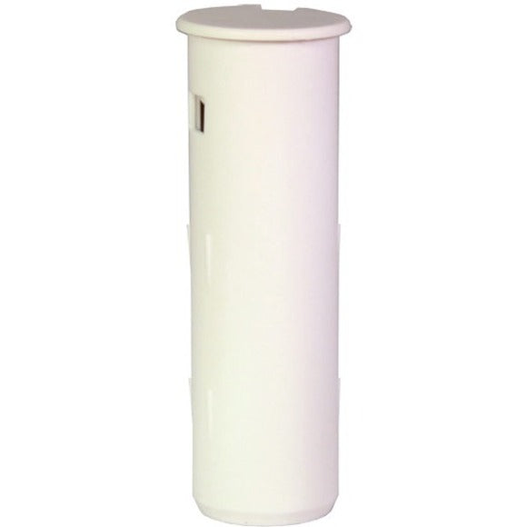 White cylindrical 2GIG recessed door contact sensor with sleek design and compact form factor-alternate-image1