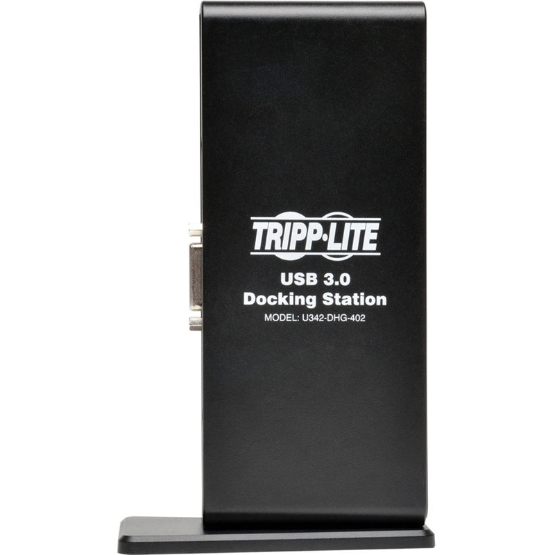 Full front view of Tripp Lite U342-DHG-402 docking station with model information