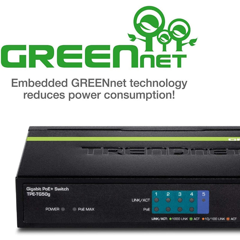 GREENnet logo and technology feature highlight on TPE-TG50g