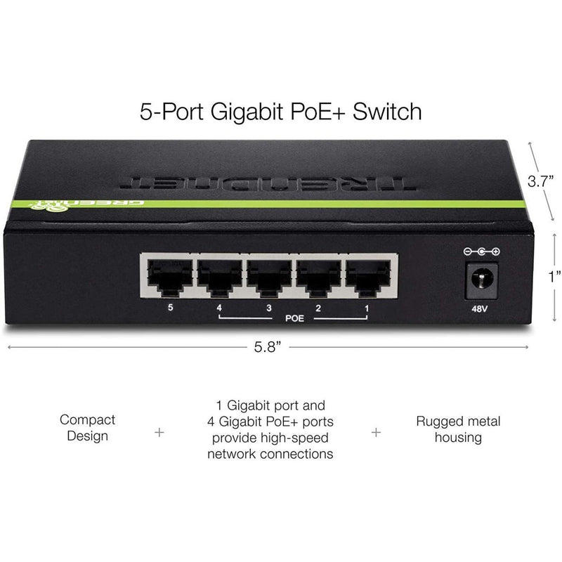 Dimensional diagram of TPE-TG50g showing compact size and port layout