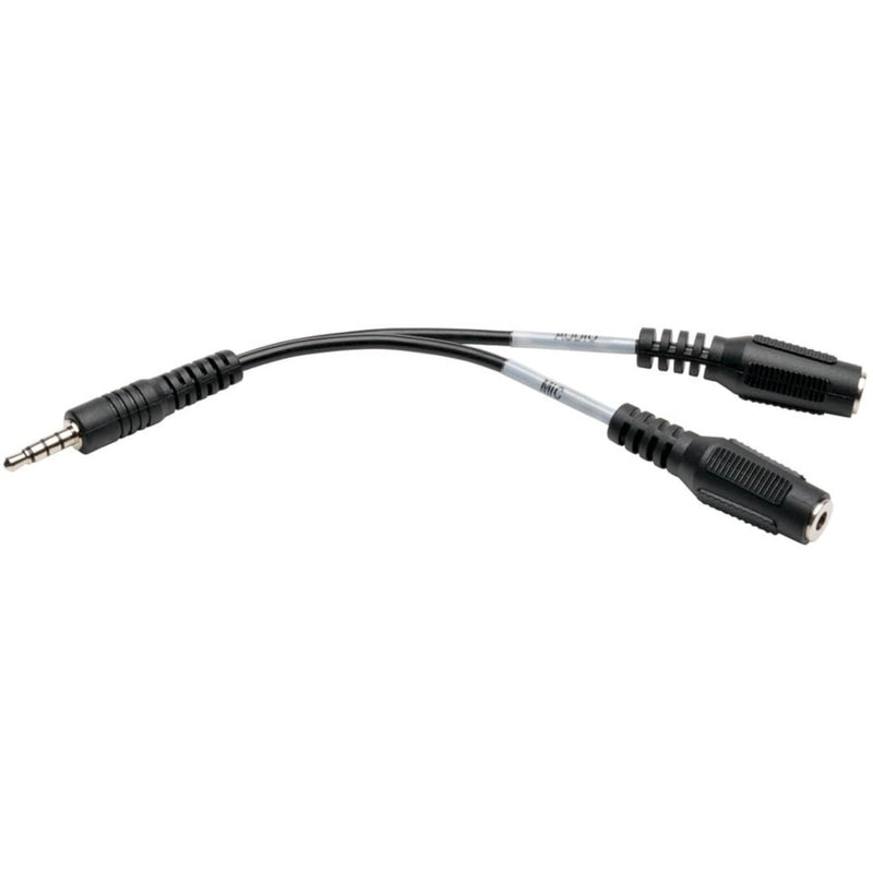 Tripp Lite P318-06N-MFF audio splitter cable showing full Y-split configuration with one male and two female connectors