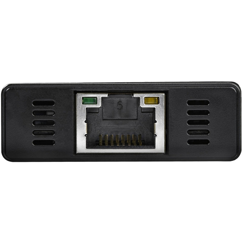 Close-up of Gigabit Ethernet port on StarTech.com USB hub with status LEDs