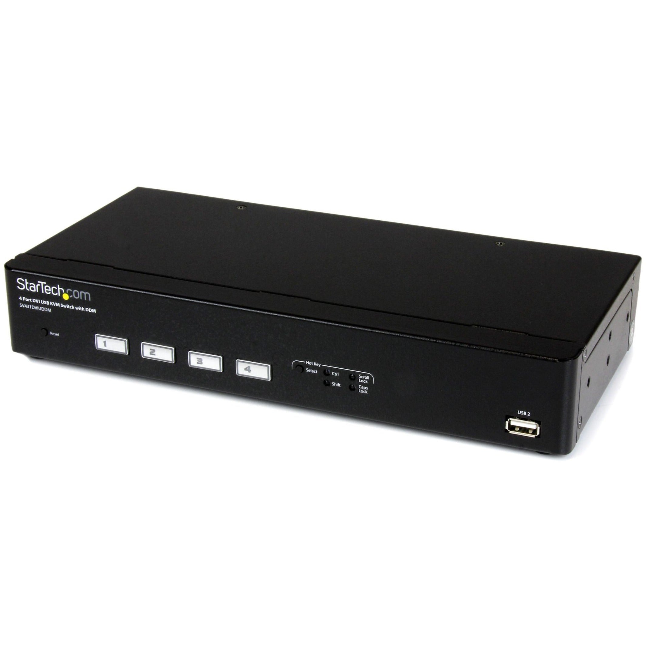 StarTech.com SV431DVIUDDM 4-Port USB DVI KVM Switch, Fast Switching Technology, 1920x1200 Resolution, Dynamic Device Mapping, 8 USB Ports, 5 DVI Ports, TAA Compliant Black - SV431DVIUDDM (2 Year Warranty)