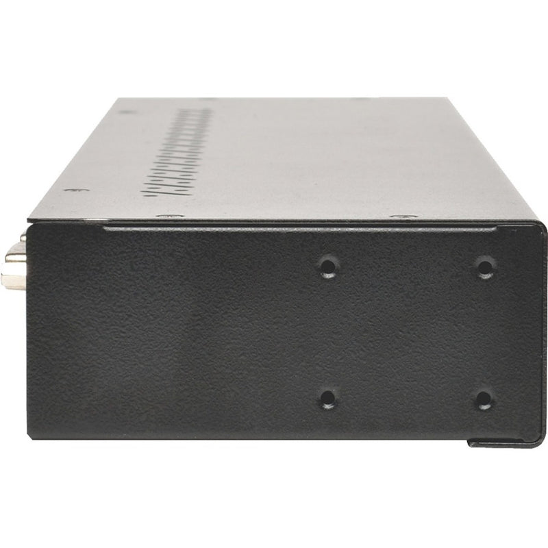 Side view of KVM switch showing steel construction and mounting points