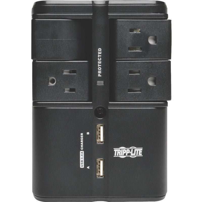 Close-up of SK40RUSBB's rotating outlet system with USB ports