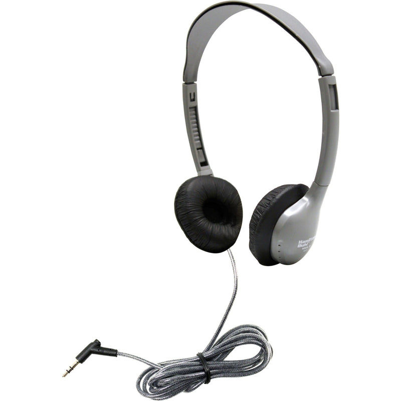 Hamilton Buhl MS2L headphones showing silver-gray frame, black ear cushions, and braided cable with 3.5mm connector