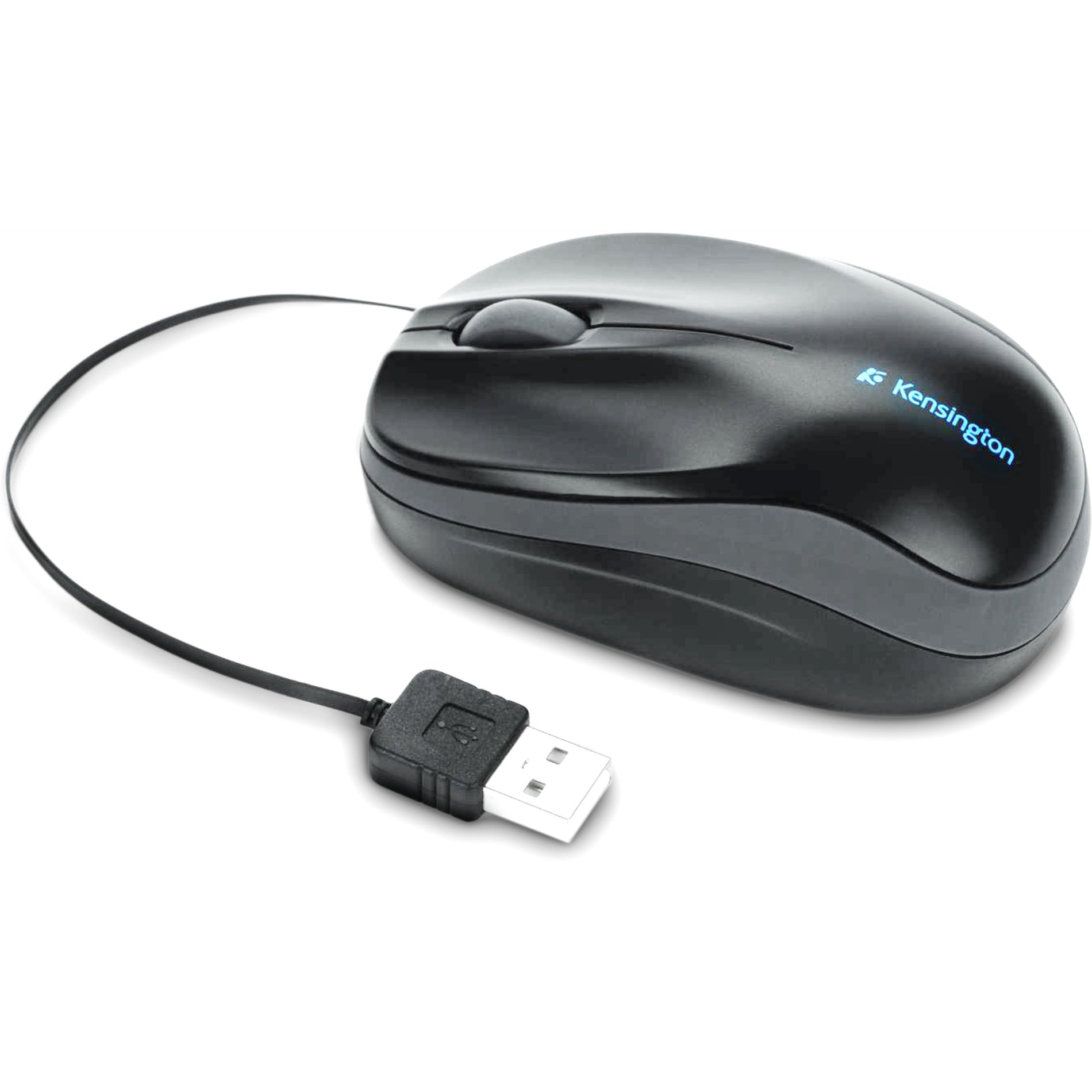 Kensington K72339USA Pro Fit Mobile Retractable Mouse, Black - 2 Year Warranty, USB Connectivity