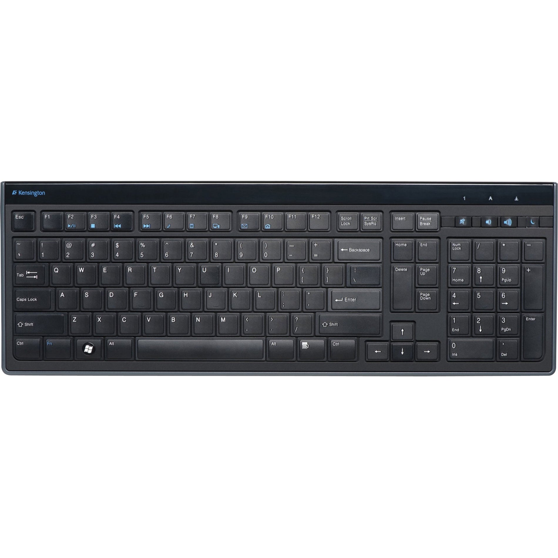 Kensington K72357USA Advance Fit Full-Size Slim Keyboard, Volume Control, Scissors Keys, USB Wired, 3 Year Warranty