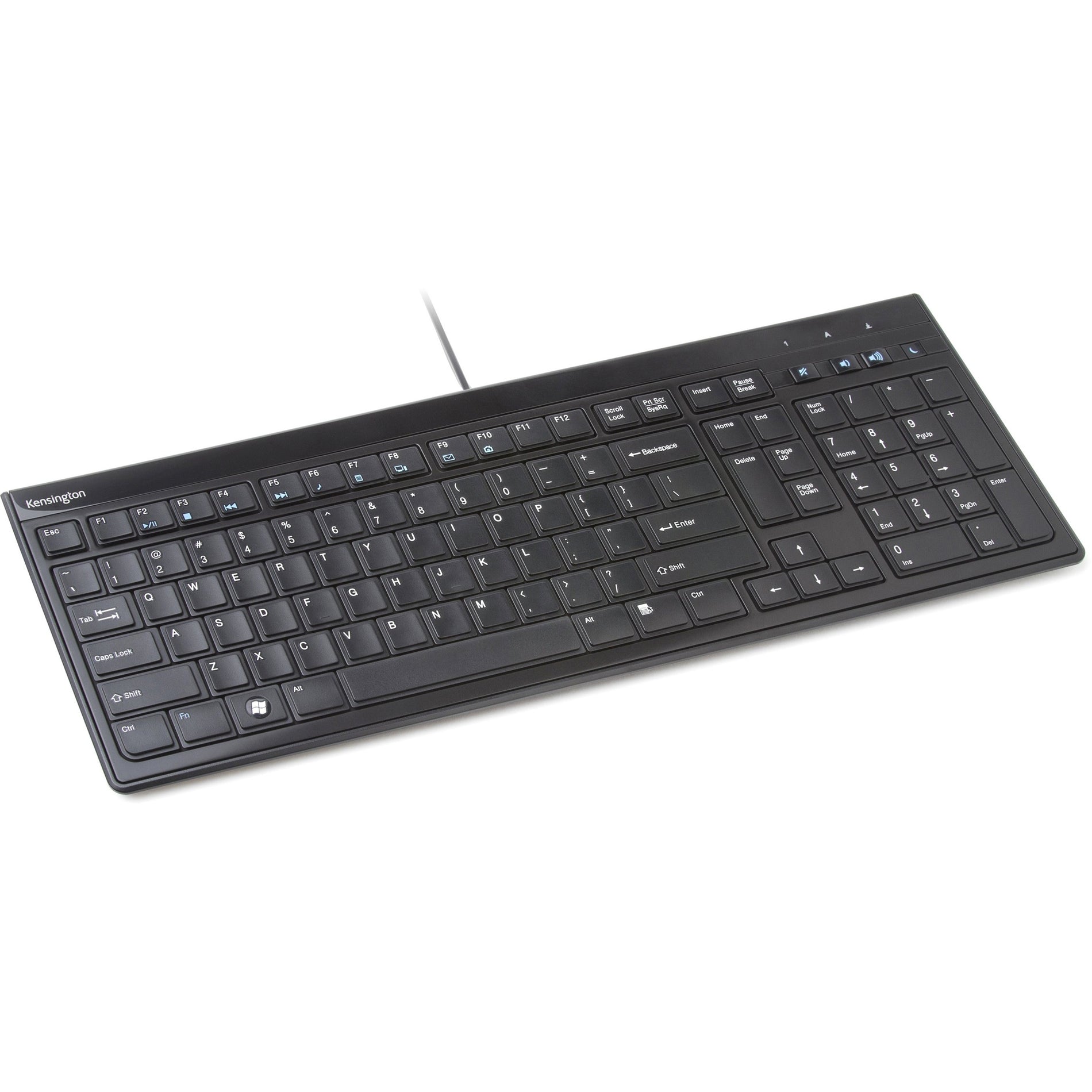 Kensington K72357USA Avancé Ajustement Clavier Plein Format Slim Contrôle du Volume Touches Ciseaux USB Filaire Garantie de 3 Ans