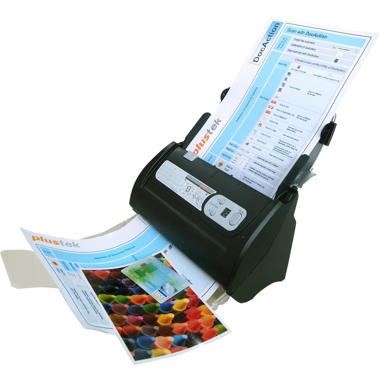 Plustek PS286PLUS SmartOffice Document Scanner, Color, 600 dpi, 50 Sheet ADF Capacity