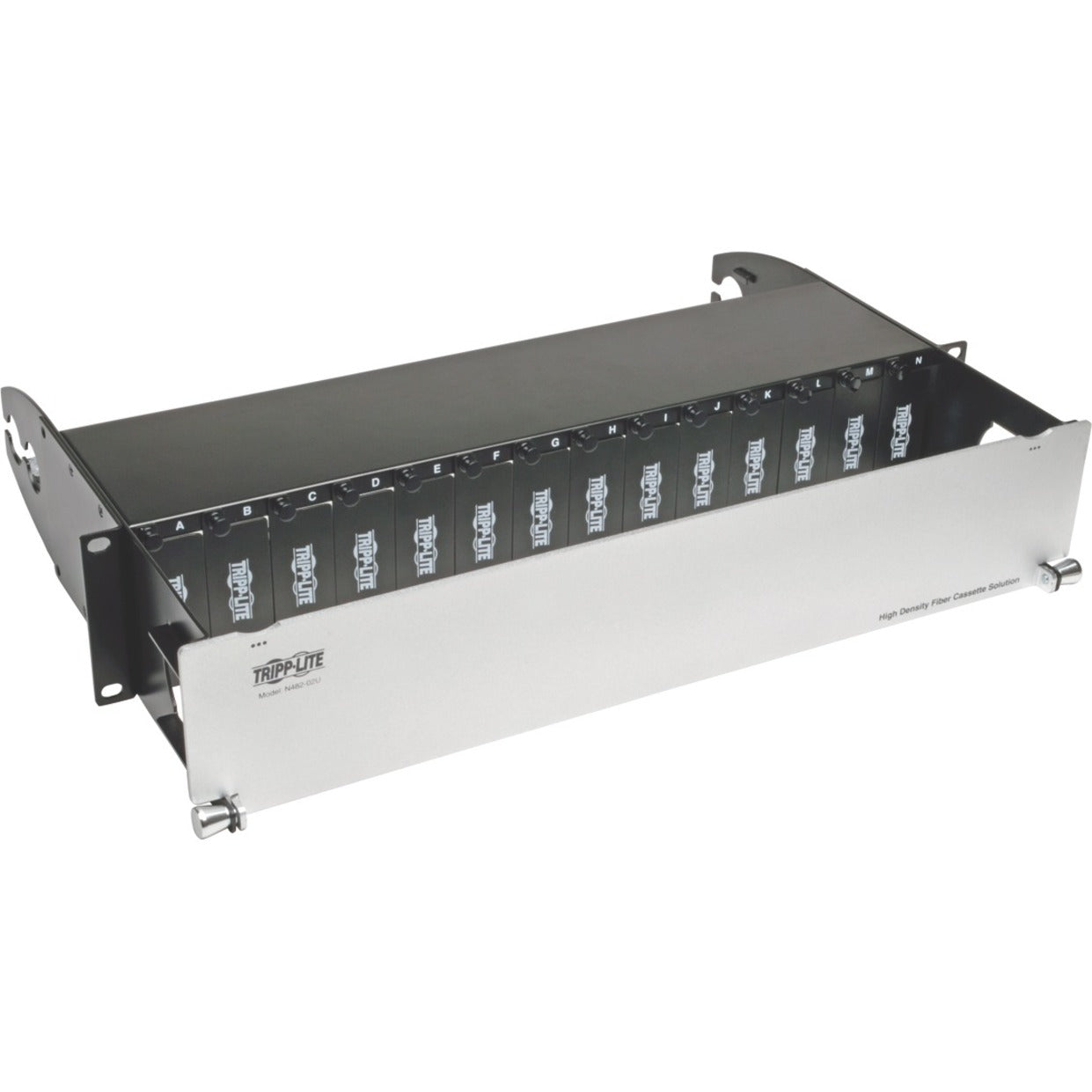 Tripp Lite N482-02U High Density Fiber Enclosure Panel, 2U, 14-Cassette Capacity, Lifetime Warranty