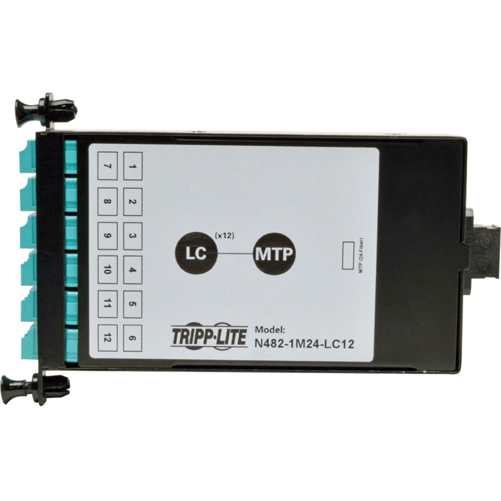 Tripp Lite 小三狮 N482-1M24-LC12 100Gb/120Gb 到 10Gb 分布式光纤盘 - 24芯 MTP/MPO 到 (x12) LC， 网络补丁面板 小三狮