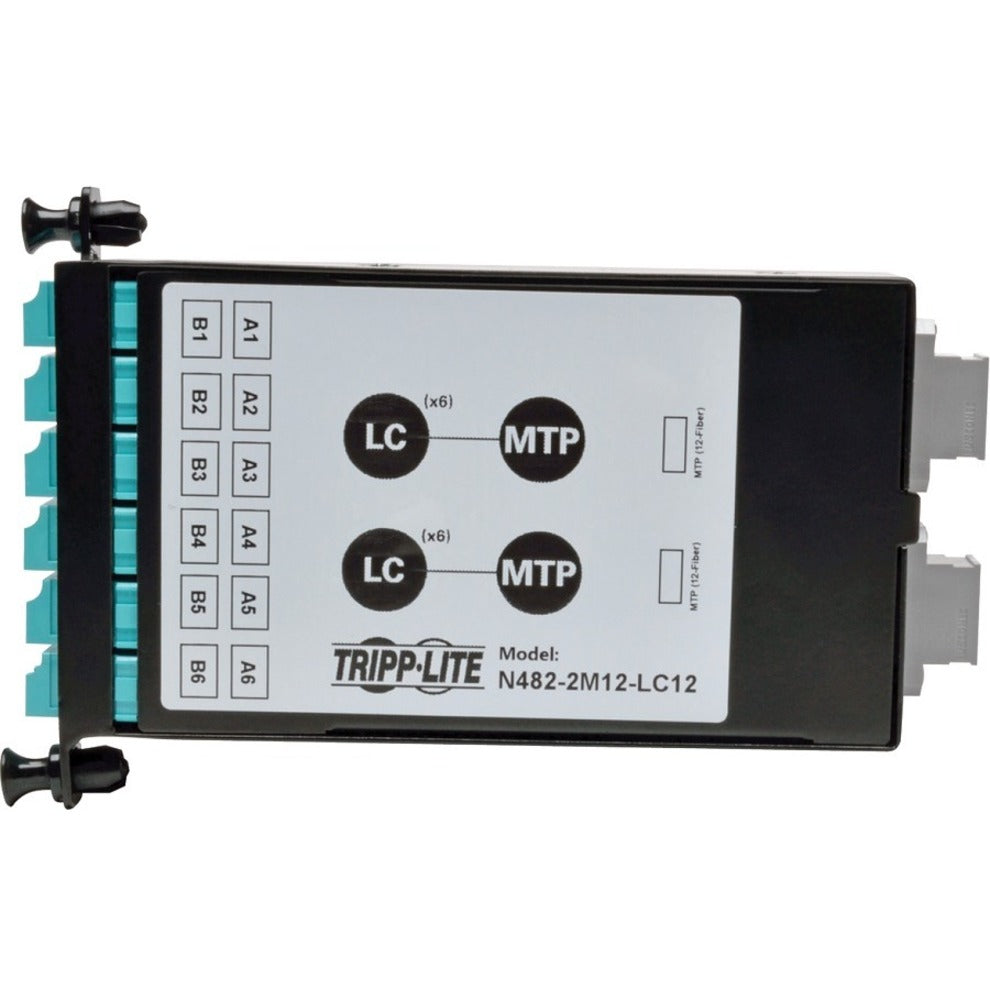 Tripp Lite N482-2M12-LC12 40Gb to 10Gb Breakout Cassette - (x2) 12-Fiber MTP/MPO to (x12) LC Network Patch Panel Tripp Lite N482-2M12-LC12 40Gb vers 10Gb Breakout Cassette - (x2) 12-Fibre MTP/MPO à (x12) LC Panneau de brassage réseau