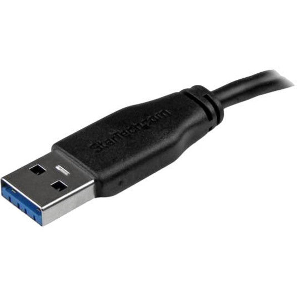 StarTech.com USB3AUB15CMS 15cm (6in) Short Slim SuperSpeed USB 3.0 A to Micro B Cable - M/M, Flexible, Molded, Black