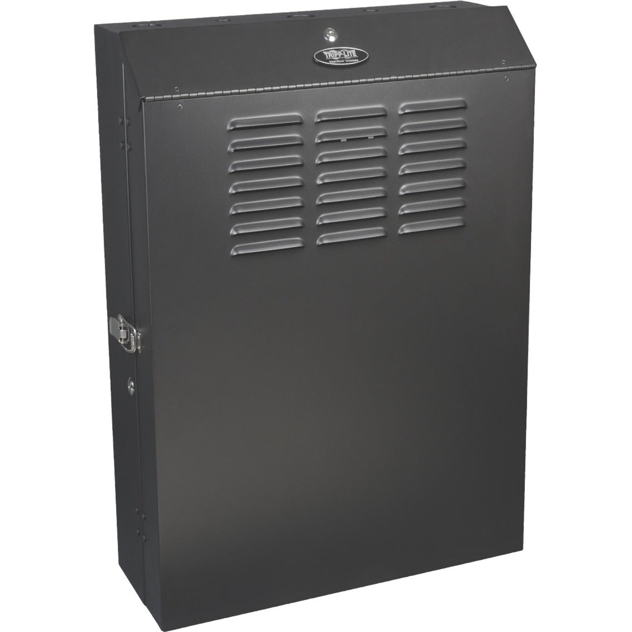 Front view of Tripp Lite SRWF5U36 wall-mount rack cabinet showing three-column ventilation system-alternate-image1