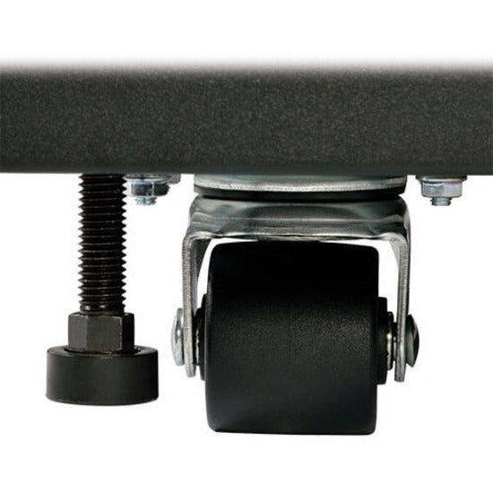 Detailed view of Tripp Lite SR12UBFFD leveling foot mechanism