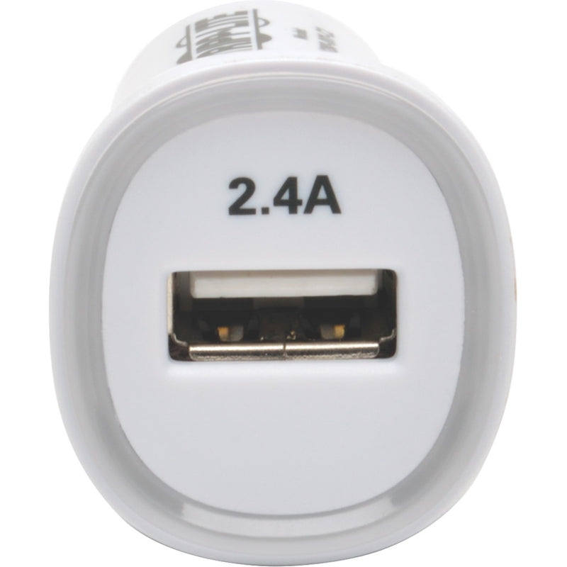 Close-up view of USB port showing 2.4A marking on white surface