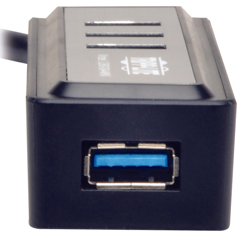 Close-up view of single USB 3.0 port on Tripp Lite hub