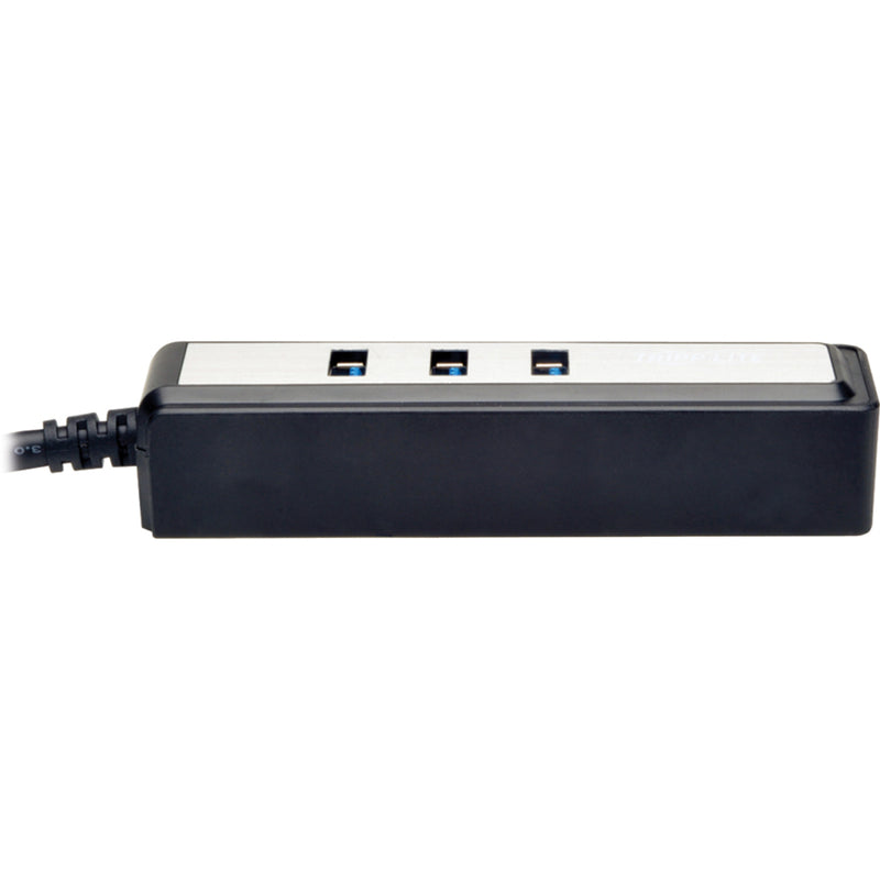 Side profile view of Tripp Lite USB hub showing slim design