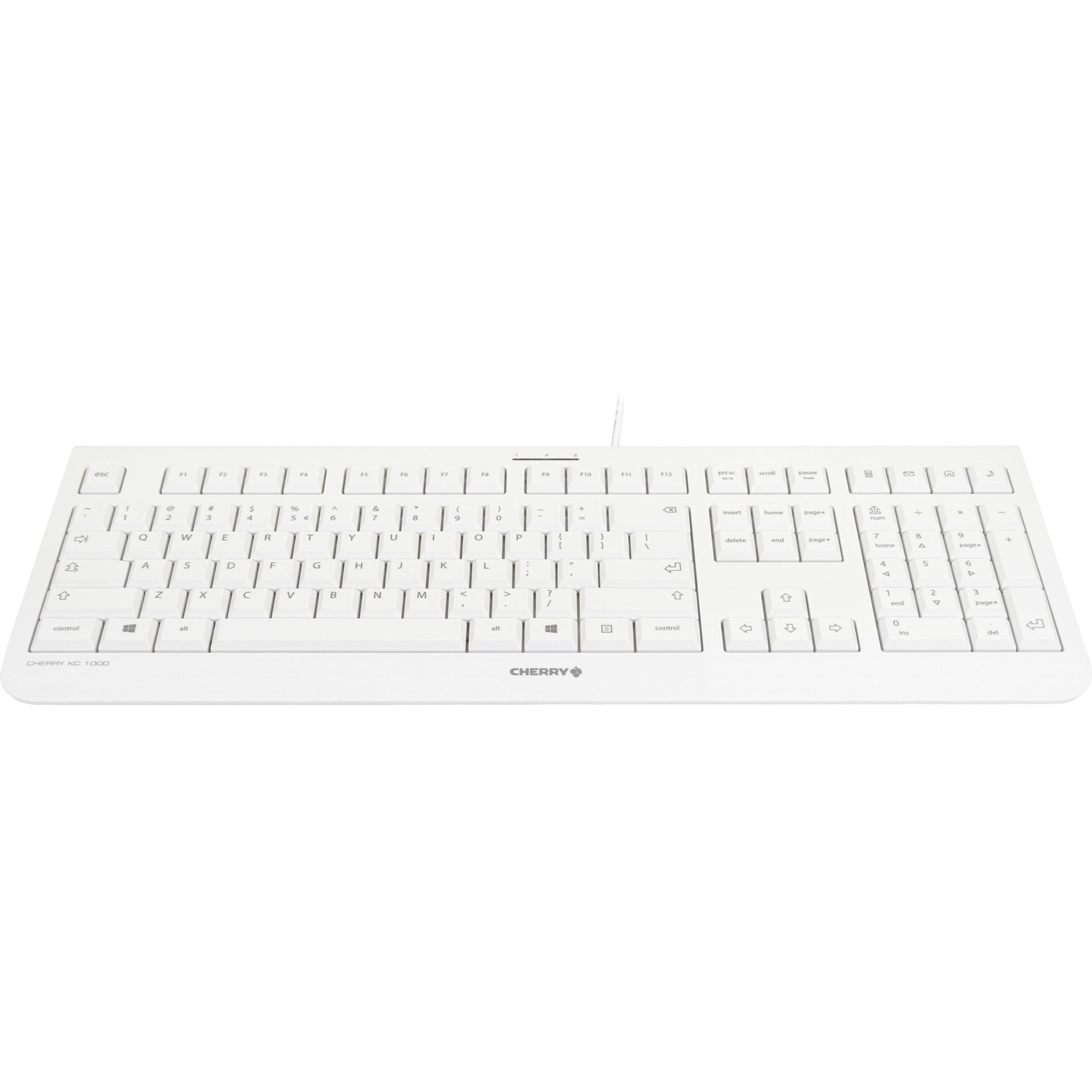 Front angled view of CHERRY KC 1000 keyboard highlighting its low-profile design-alternate-image2