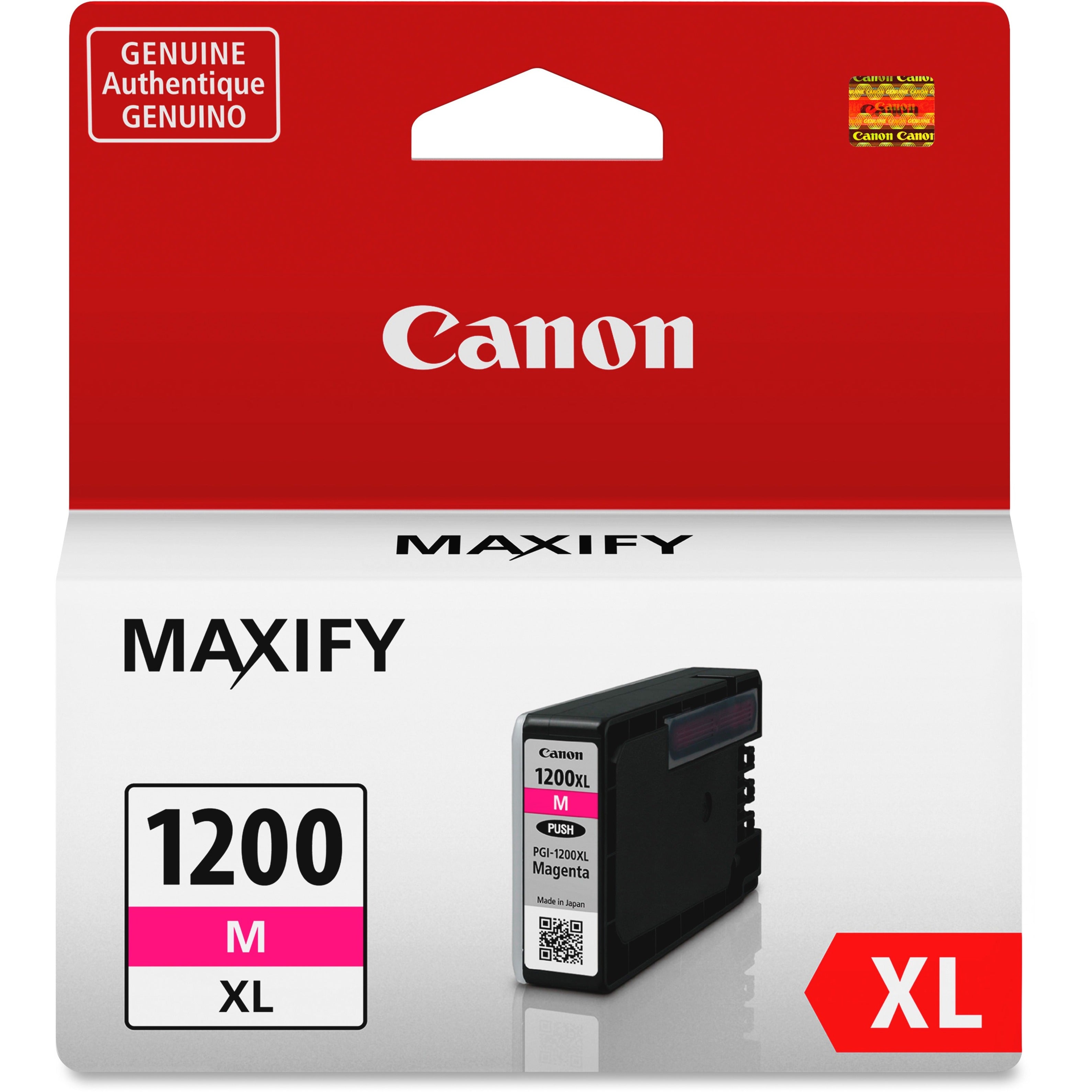 Canon 9197B001 PGI-1200 XL Magenta Pigment Ink Tank, Smudge Resistant, Highlighter Resistant, 34.7 mL, 900 Pages