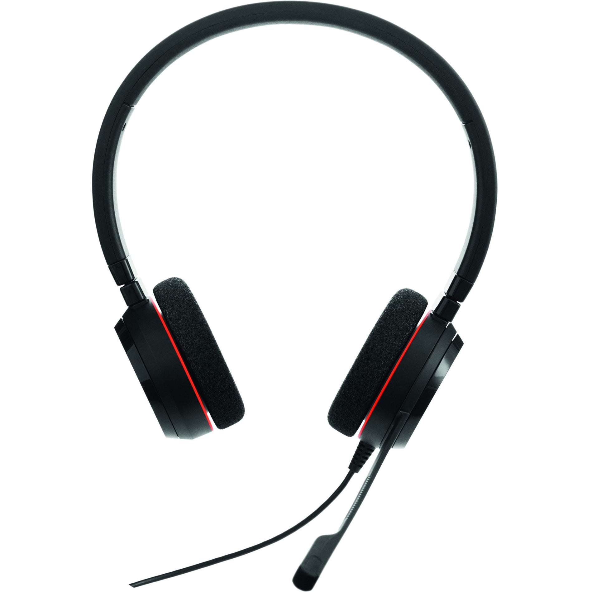 Front view of Jabra Evolve 20 headset showing foam ear cushions and adjustable headband-alternate-image2