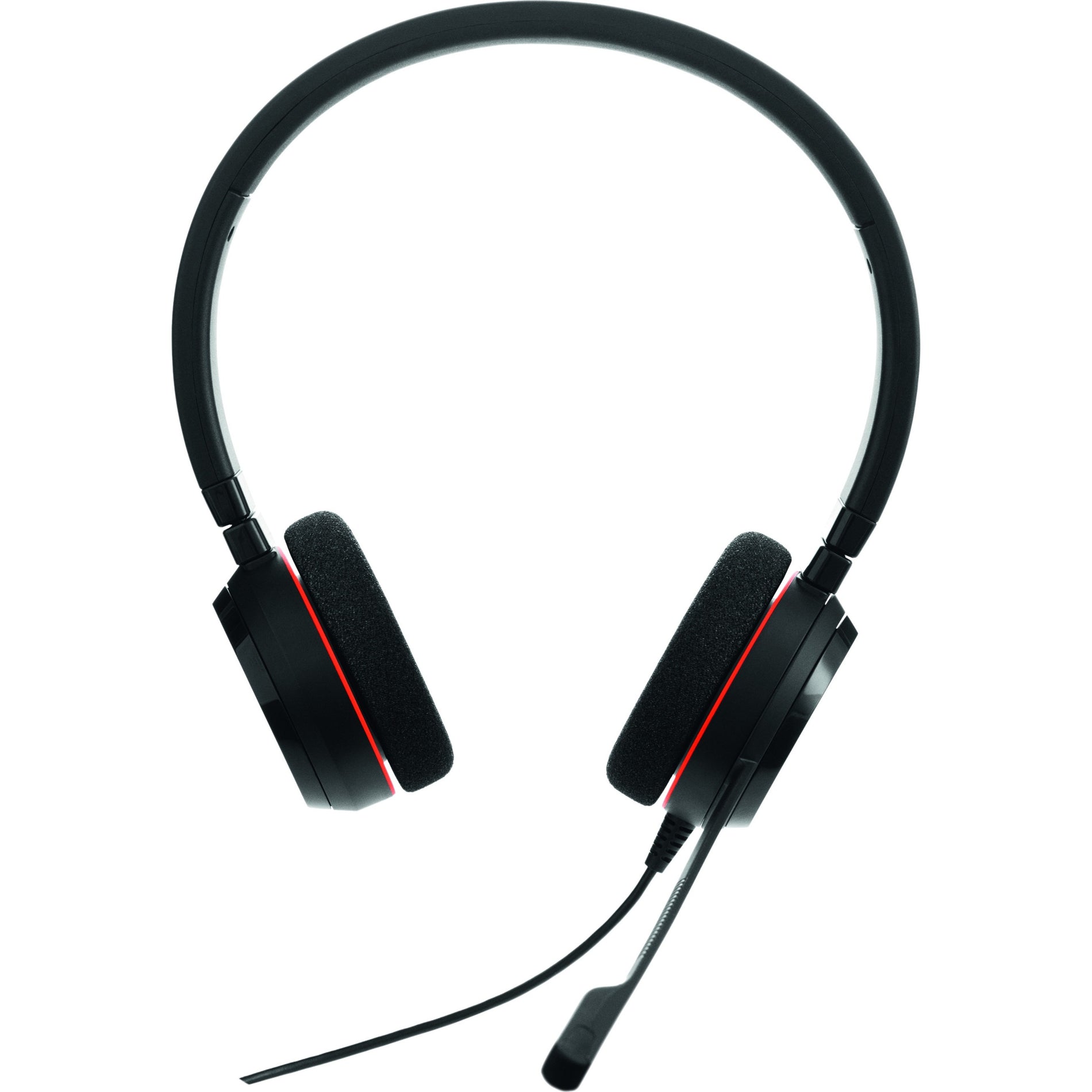 Front view of Jabra Evolve 20 UC Stereo headset showing foam ear cushions and adjustable headband-alternate-image2