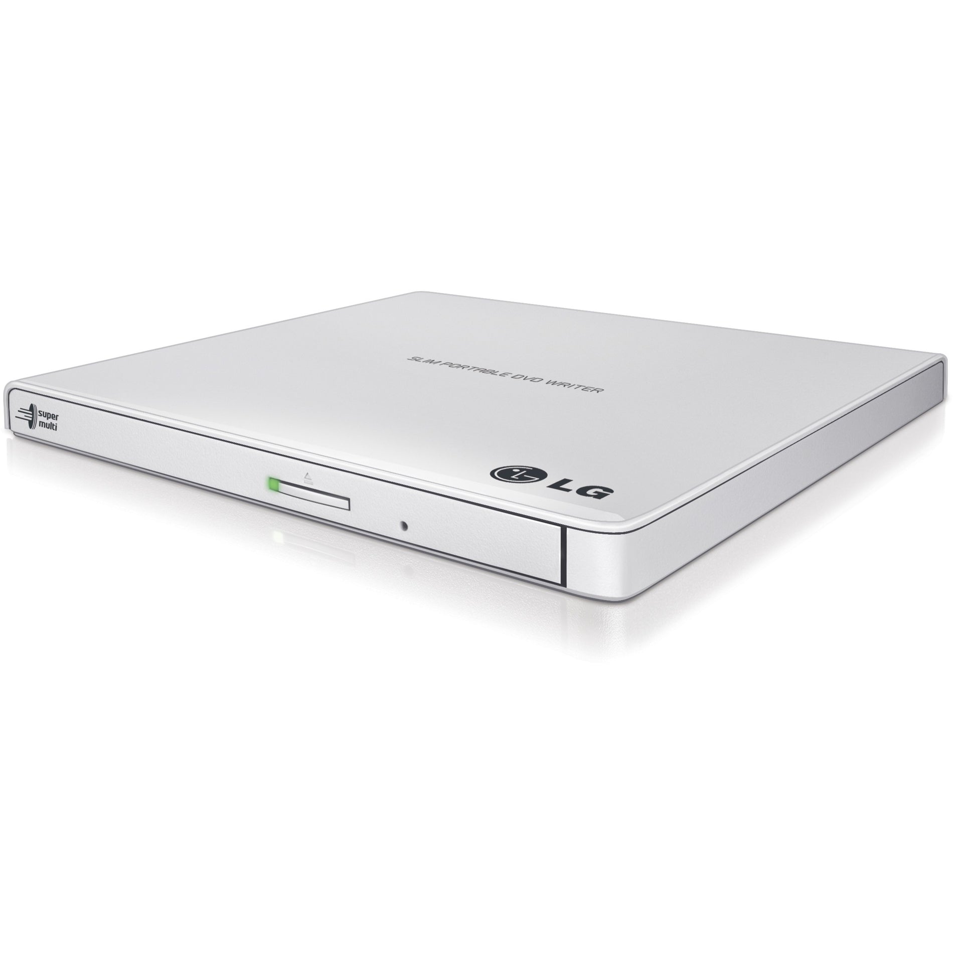 LG GP65NW60 Ultra-Slim Portable DVD Burner & Drive with M-DISC Support, External DVD-Writer - White, USB 2.0