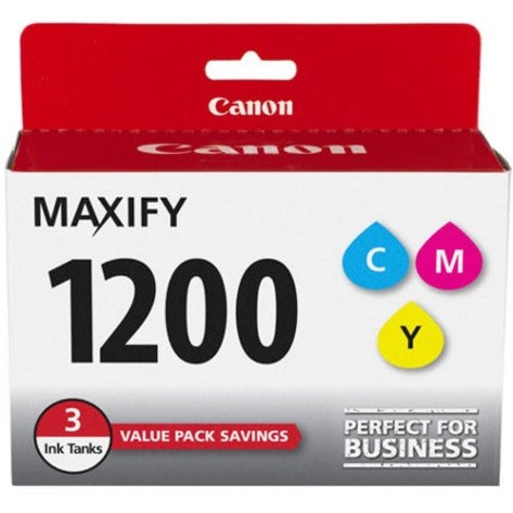 Canon 9232B005 PGI-1200CMY Original Standard Yield Inkjet Ink Cartridge - Cyan, Magenta, Yellow - 3 / Pack