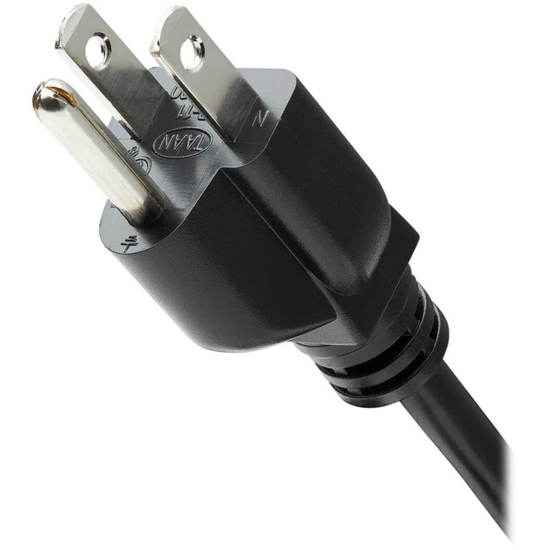 Close-up of power plug showing professional-grade construction