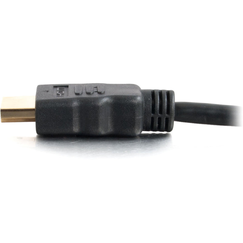 Profile view of HDMI connector showing ergonomic design and strain relief