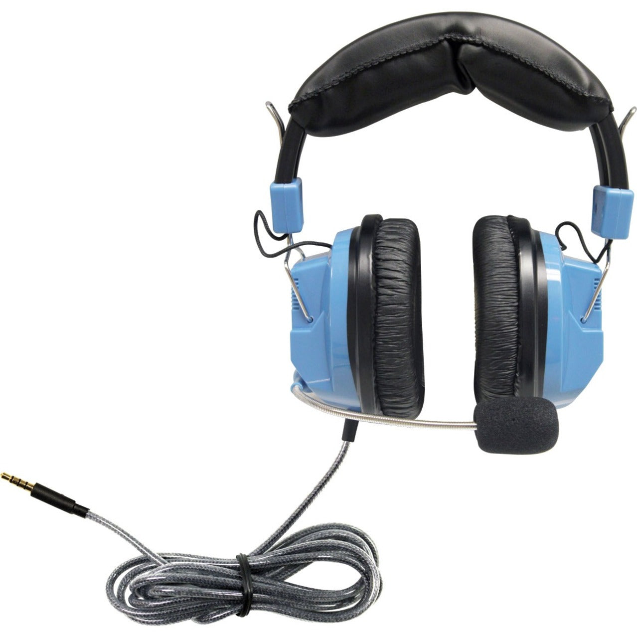 Front view of Hamilton Buhl SCG-AMV headset showing adjustable headband and dual ear cups with microphone attachment-alternate-image2