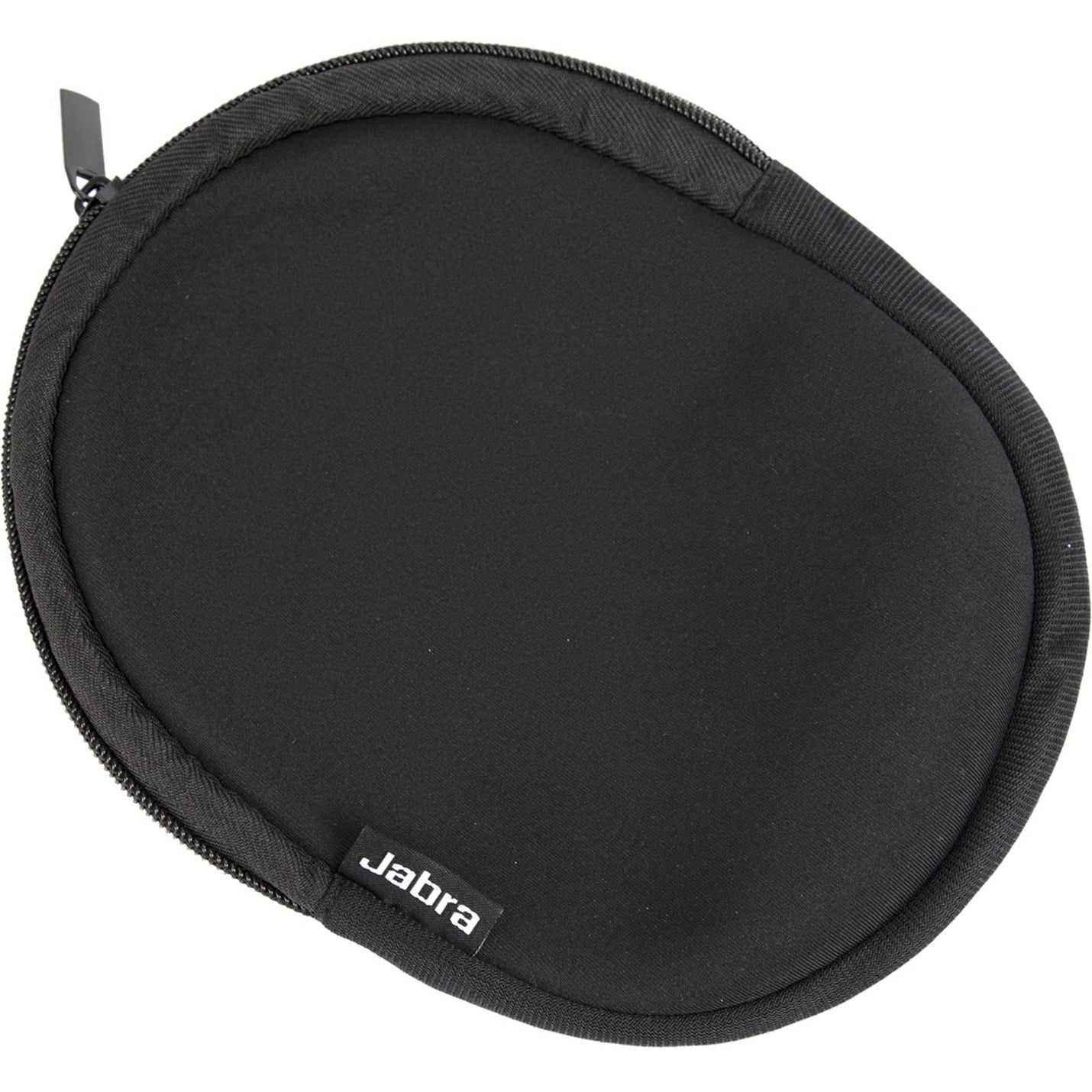 Black neoprene Jabra headset pouch with zipper closure and white Jabra logo-alternate-image1