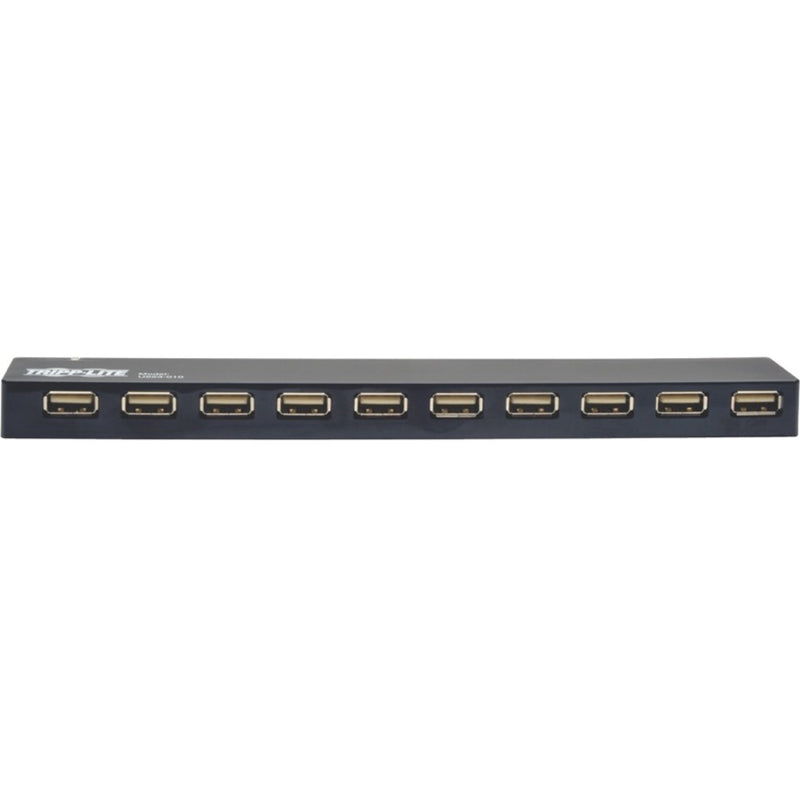 Top-down view of Tripp Lite U223-010 USB hub showing port alignment and spacing