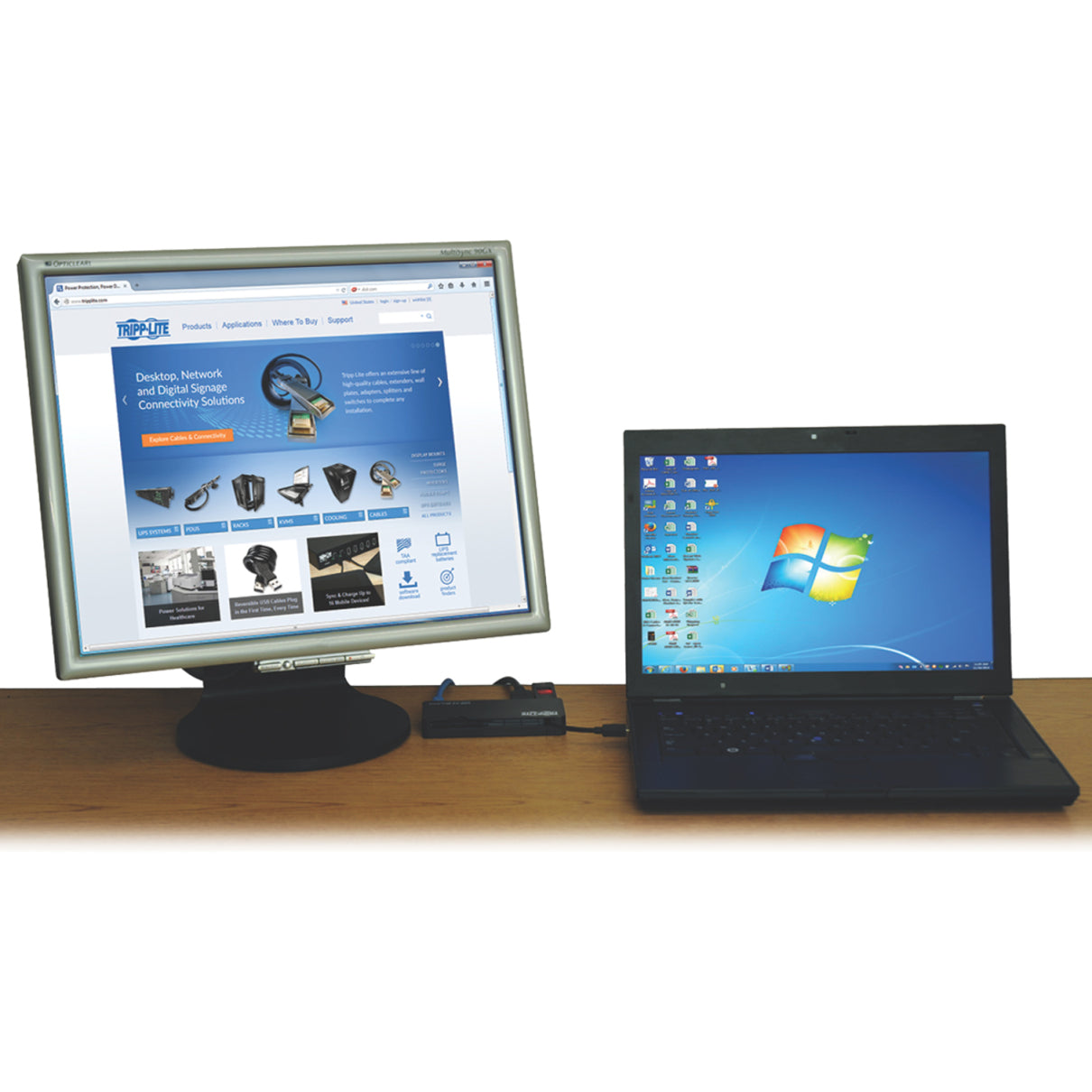 Demonstration of docking station connected to laptop and external monitor-alternate-image5