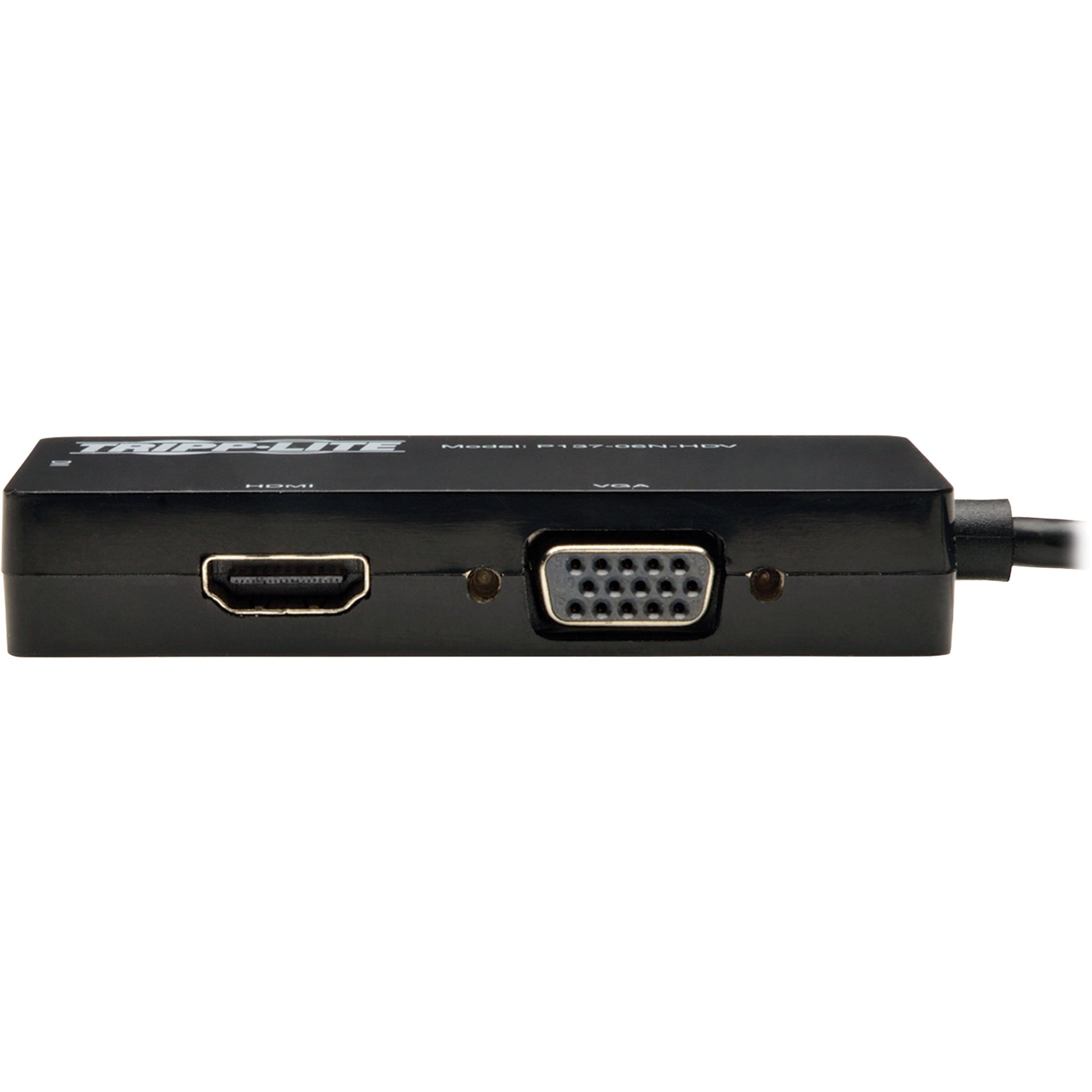 تريبي لايت P137-06N-HDV محول مصغر DP إلى VGA/HDMI، أسود