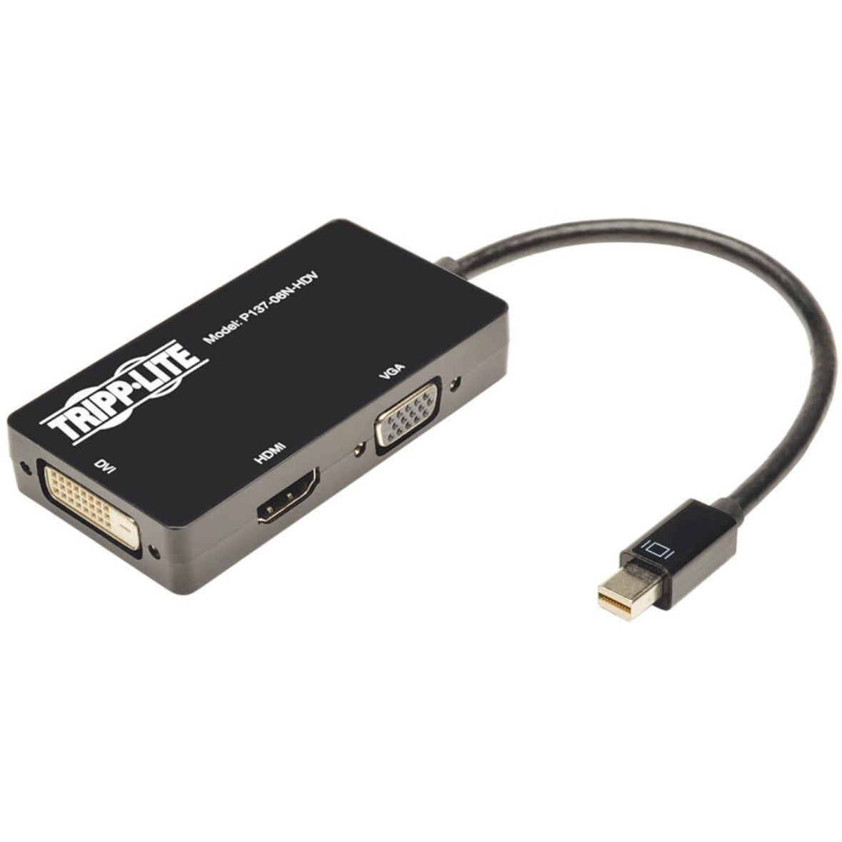 Tripp Lite P137-06N-HDV Mini DP to VGA/HDMI Adapter/Converter, Black