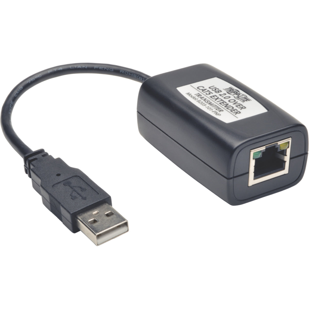 特立尼 (Tripp Lite) 特立尼 (Tripp Lite) B203-101-PNP USB 扩展器 扩展 USB 2.0 164 英尺 即插即用 Windows Mac 兼容