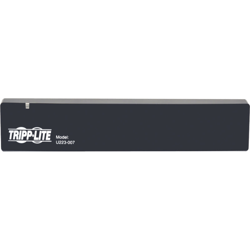 Close-up of Tripp Lite branding and model number on USB hub