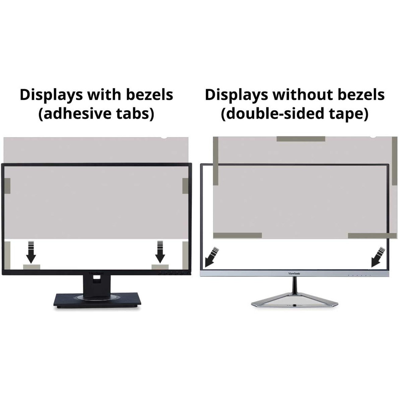 ViewSonic VSPF2360 Privacy Filter Screen Protector, 23.6" LCD Monitor, Anti-reflective, Anti-glare, Durable, Scratch Resistant, Widescreen, Black (2 Year Warranty)