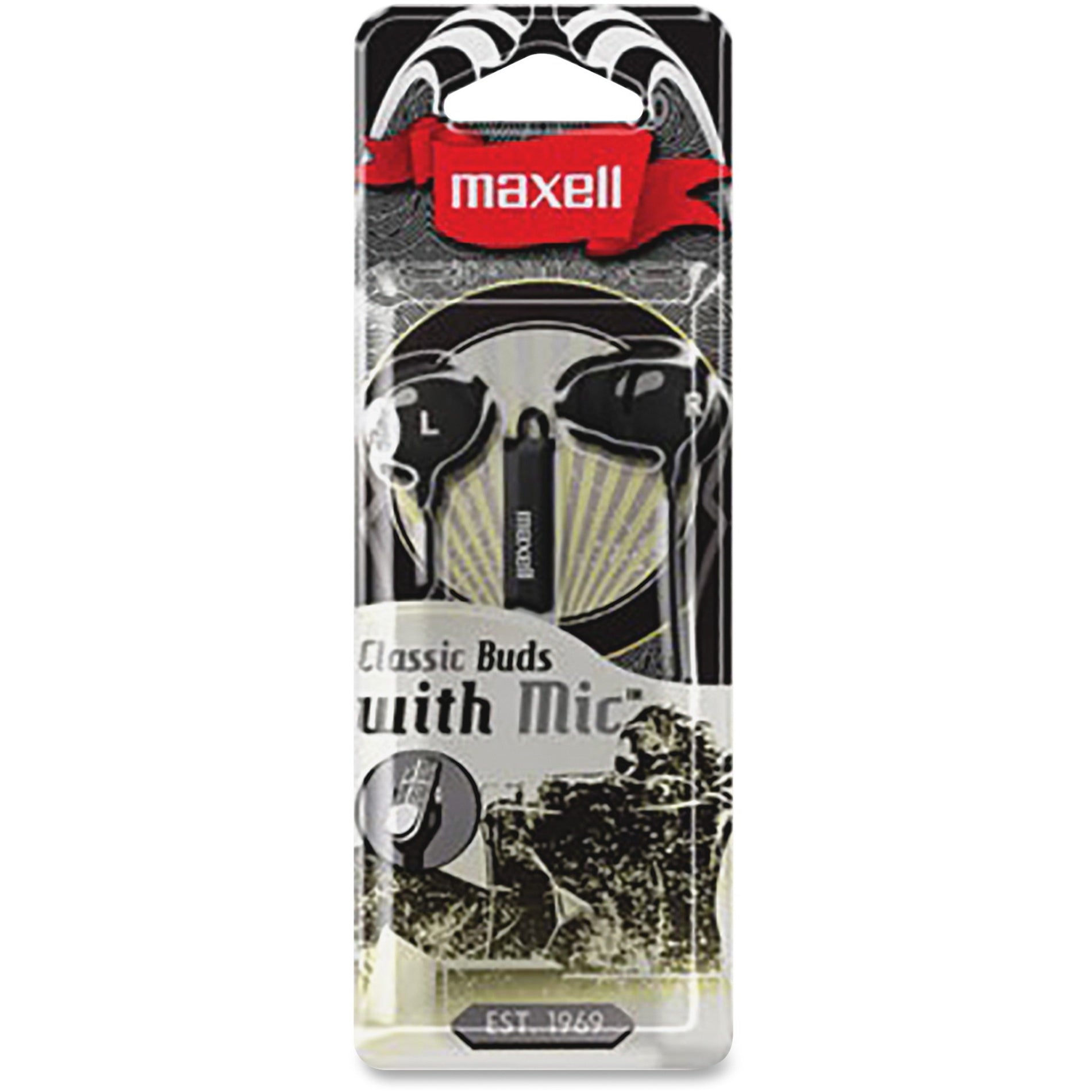 Maxell 196131 Écouteurs classiques avec micro Noir oreillette stéréo binaurale