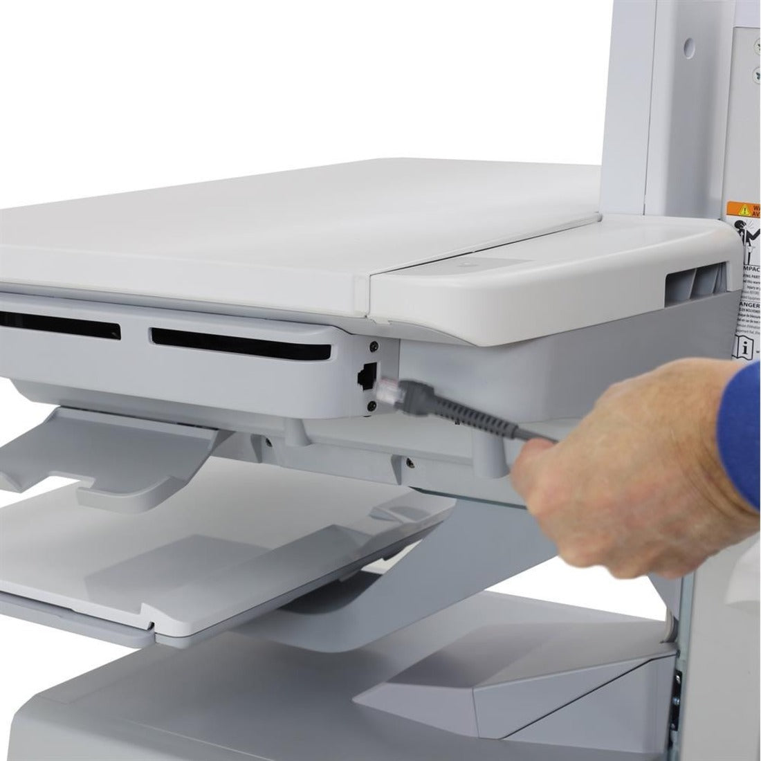 Ergotron 97-855 SV Ethernet Side Cover for LCD carts, Gray - Enhance Your LCD Cart with Ethernet Connectivity