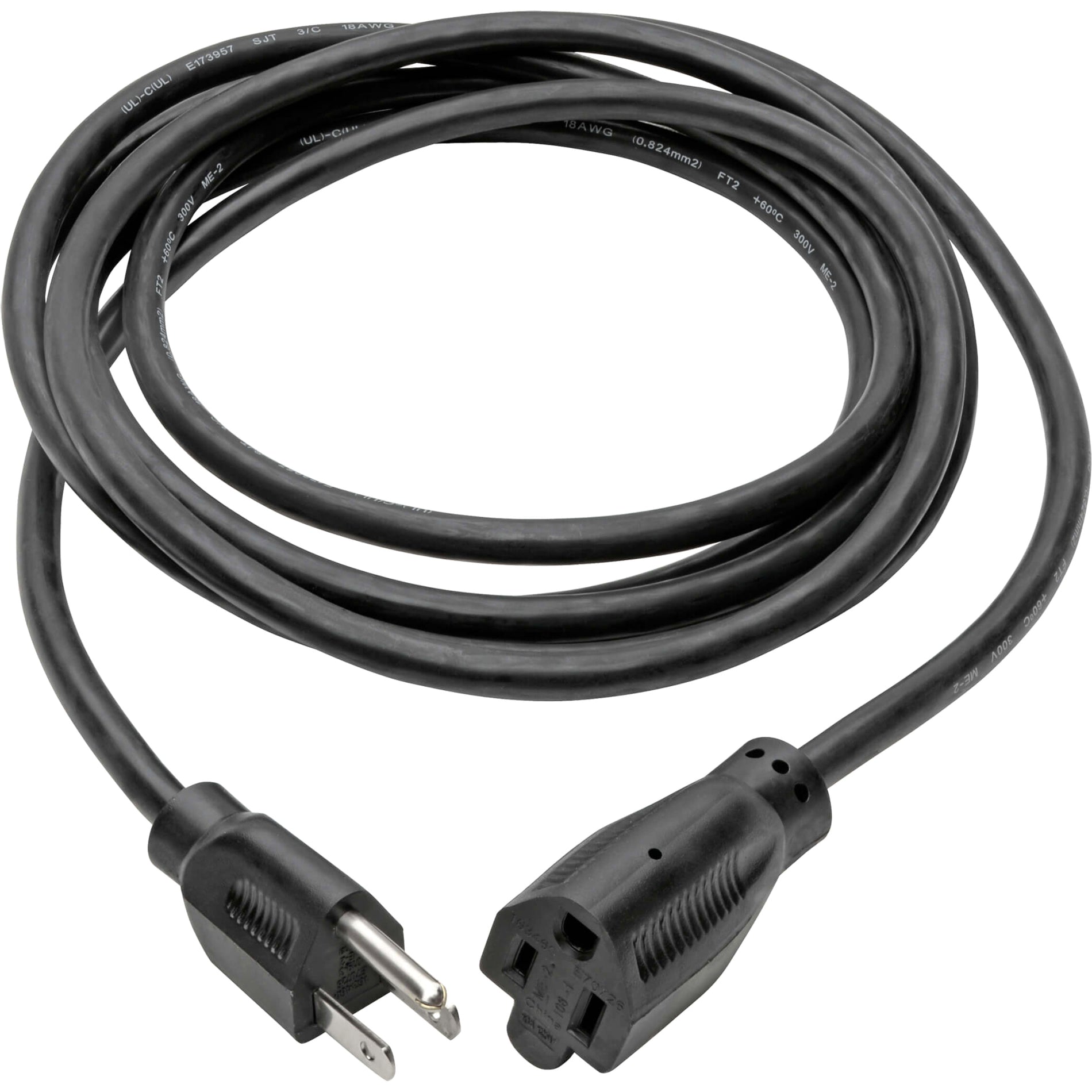 Tripp Lite P022-010 Standard Power Extension Cord, 10A, 18AWG, 10-ft, Black