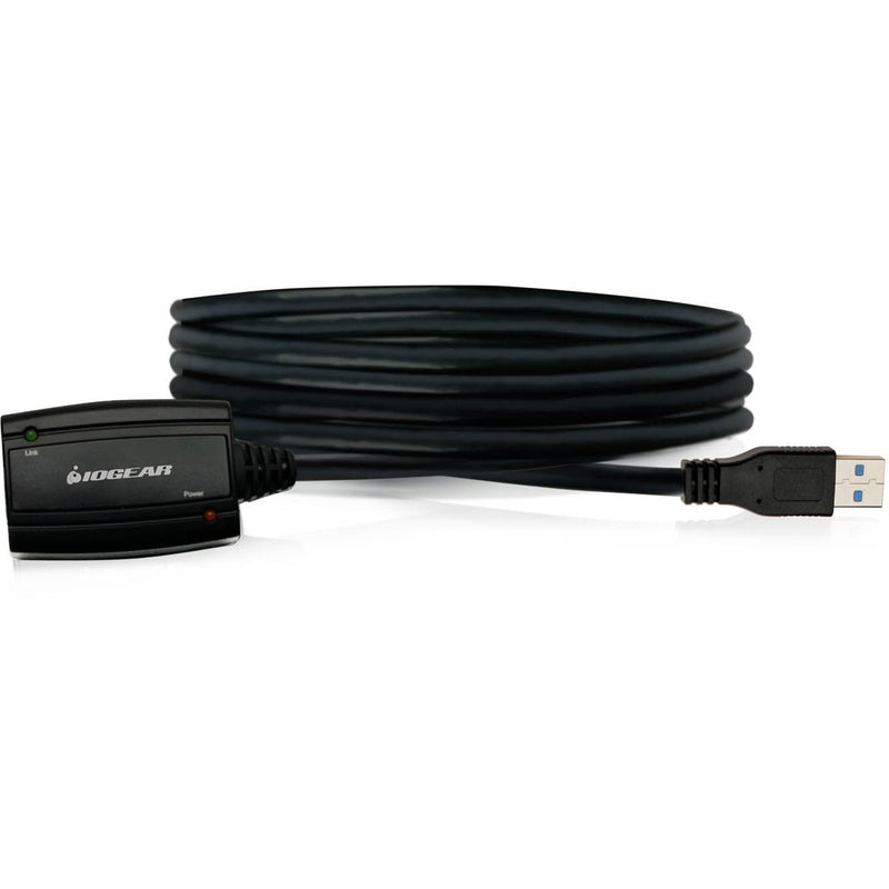 IOGEAR USB 3.0 BoostLinq 16.4ft black extension cable with active signal booster and male to female connectors