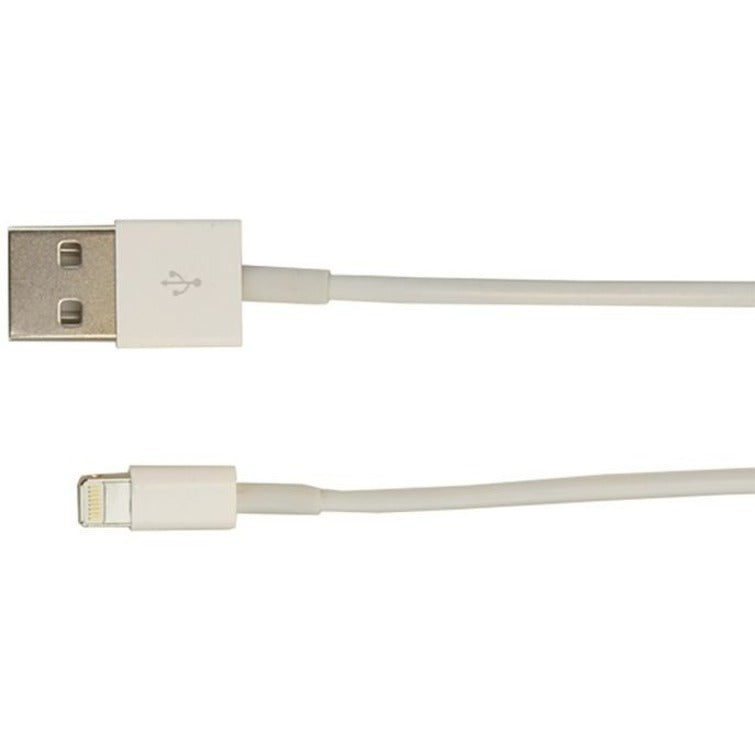 Close-up view of Lightning to USB cable connectors showing detail of USB-A and Lightning ends