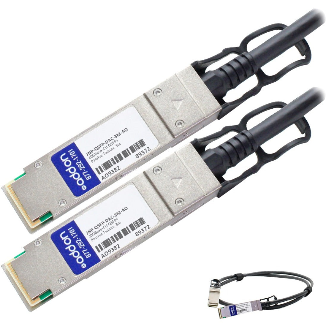 Lisäosa JNP-QSFP-DAC-3M-AO Twinaxial-verkkokaapeli 40GBASE-CU QSFP+/QSFP+ DAC Juniper Passive Twinaxille 3 metriä